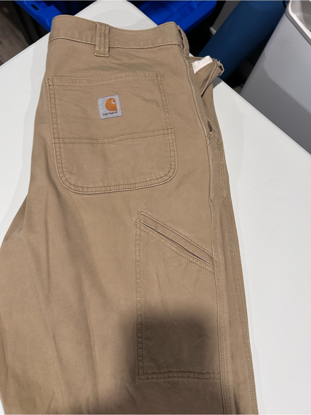 Carhartt Brown canvas Work Pants with Patch Pocket